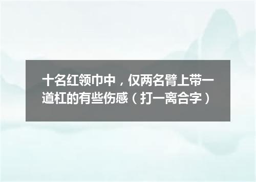 十名红领巾中，仅两名臂上带一道杠的有些伤感（打一离合字）