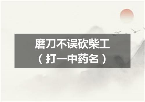 磨刀不误砍柴工（打一中药名）