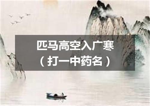 匹马高空入广寒（打一中药名）
