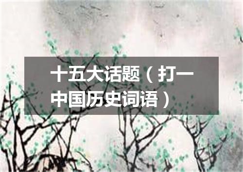 十五大话题（打一中国历史词语）