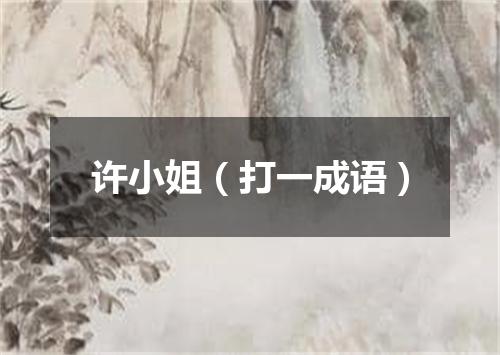 许小姐（打一成语）