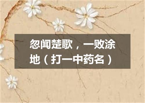 忽闻楚歌，一败涂地（打一中药名）