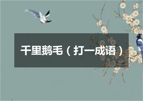 千里鹅毛（打一成语）