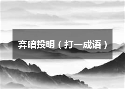 弃暗投明（打一成语）