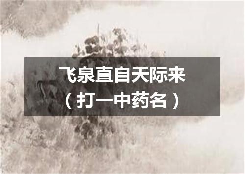 飞泉直自天际来（打一中药名）