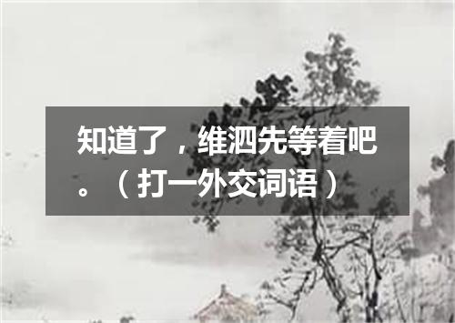 知道了，维泗先等着吧。（打一外交词语）