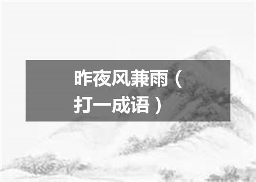 昨夜风兼雨（打一成语）