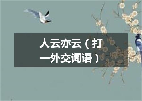 人云亦云（打一外交词语）