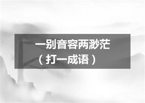 一别音容两渺茫（打一成语）