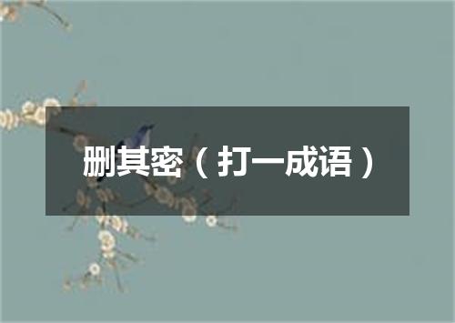 删其密（打一成语）