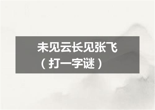 未见云长见张飞（打一字谜）