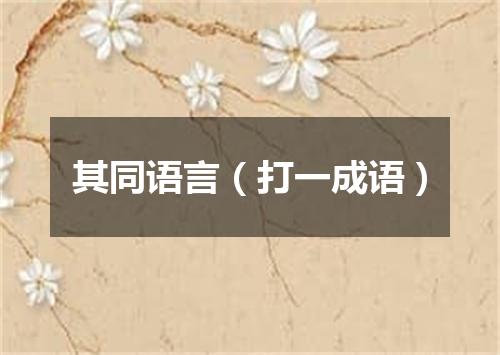 其同语言（打一成语）