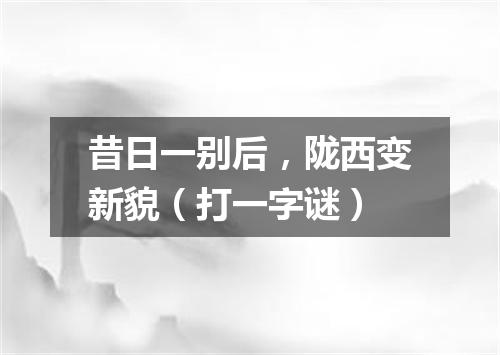 昔日一别后，陇西变新貌（打一字谜）