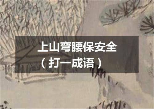 上山弯腰保安全（打一成语）