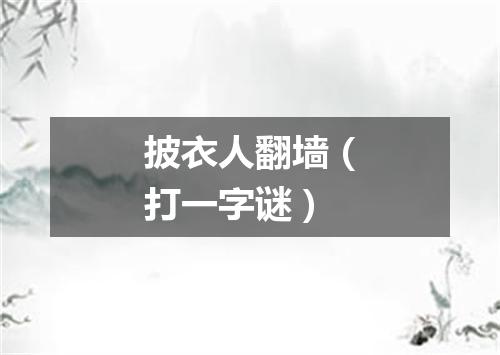 披衣人翻墙（打一字谜）
