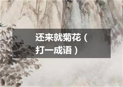 还来就菊花（打一成语）
