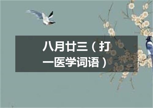 八月廿三（打一医学词语）