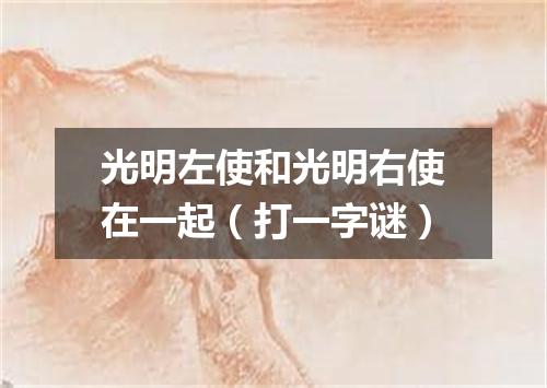 光明左使和光明右使在一起（打一字谜）