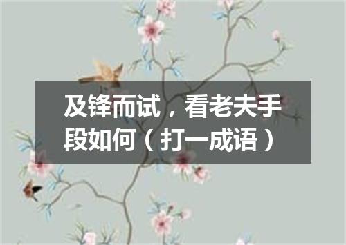 及锋而试，看老夫手段如何（打一成语）