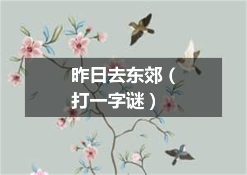 昨日去东郊（打一字谜）