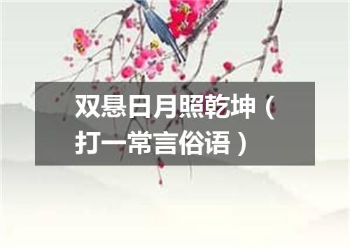 双悬日月照乾坤（打一常言俗语）