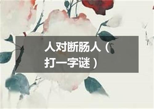 人对断肠人（打一字谜）