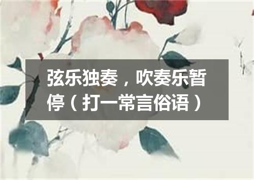 弦乐独奏，吹奏乐暂停（打一常言俗语）