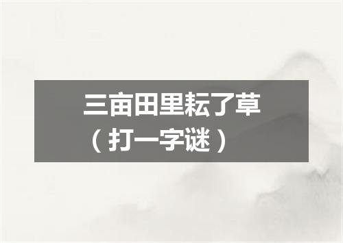 三亩田里耘了草（打一字谜）