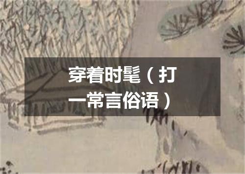 穿着时髦（打一常言俗语）