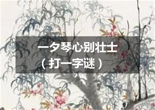 一夕琴心别壮士（打一字谜）