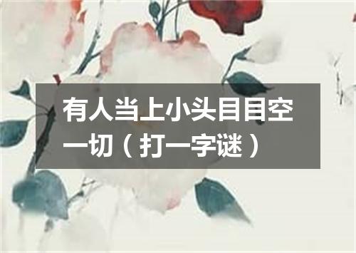有人当上小头目目空一切（打一字谜）