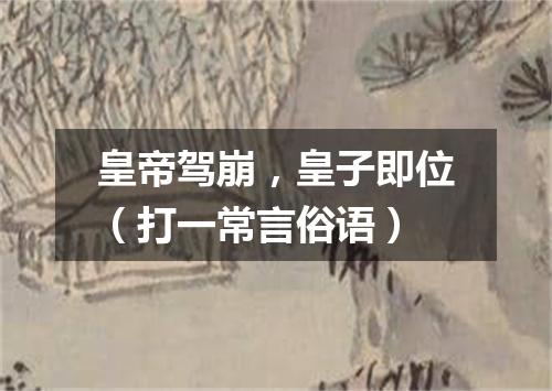 皇帝驾崩，皇子即位（打一常言俗语）