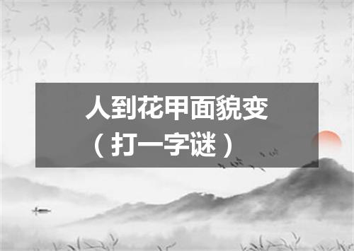 人到花甲面貌变（打一字谜）