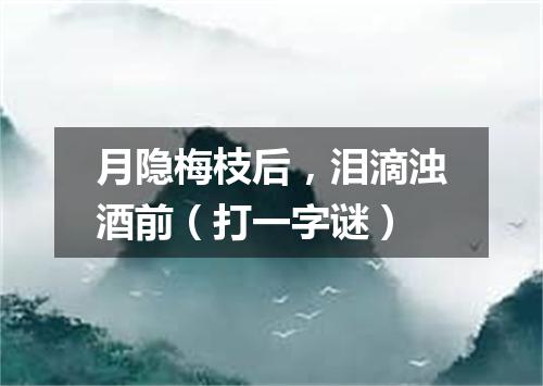 月隐梅枝后，泪滴浊酒前（打一字谜）