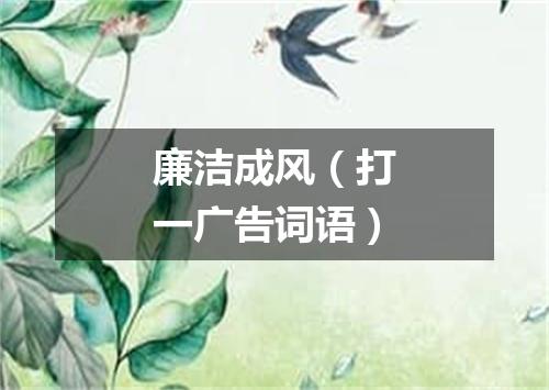 廉洁成风（打一广告词语）