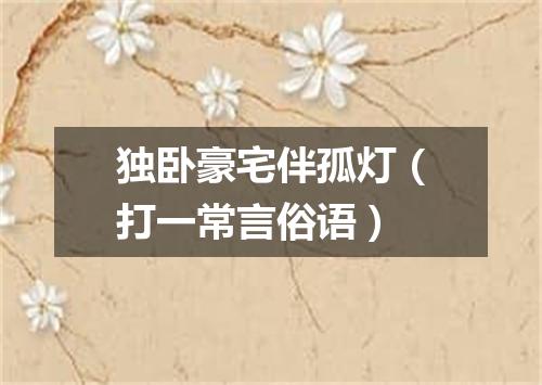 独卧豪宅伴孤灯（打一常言俗语）