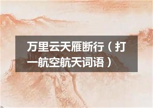 万里云天雁断行（打一航空航天词语）