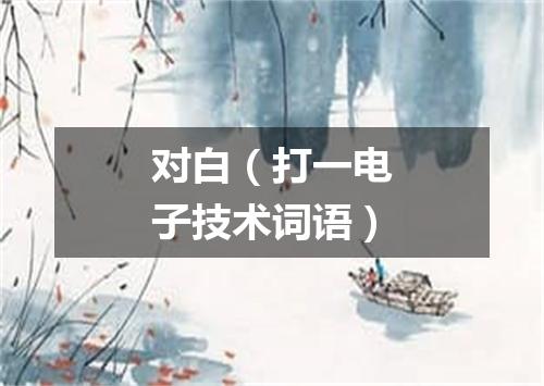 对白（打一电子技术词语）