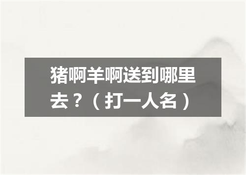 猪啊羊啊送到哪里去？（打一人名）