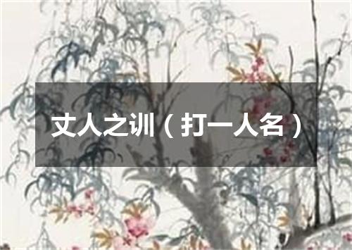 丈人之训（打一人名）