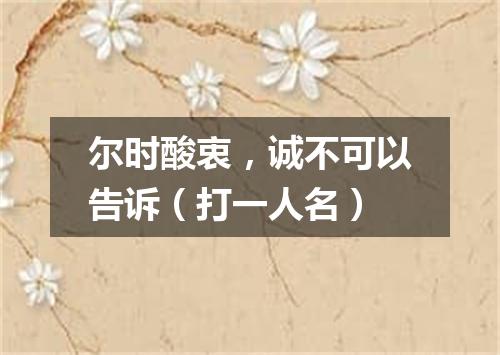 尔时酸衷，诚不可以告诉（打一人名）