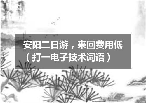 安阳二日游，来回费用低（打一电子技术词语）