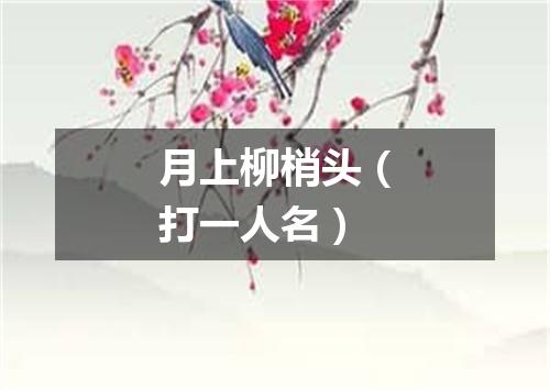 月上柳梢头（打一人名）
