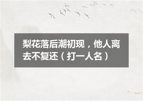 梨花落后潮初现，他人离去不复还（打一人名）