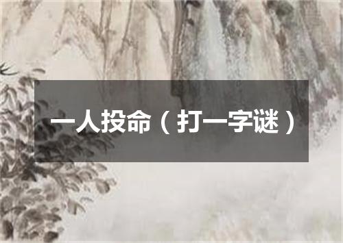 一人投命（打一字谜）