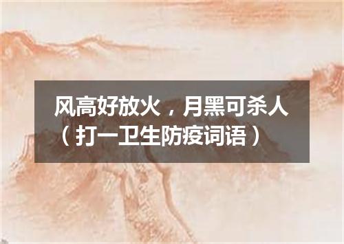 风高好放火，月黑可杀人（打一卫生防疫词语）