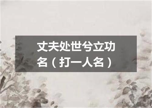 丈夫处世兮立功名（打一人名）