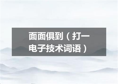 面面俱到（打一电子技术词语）