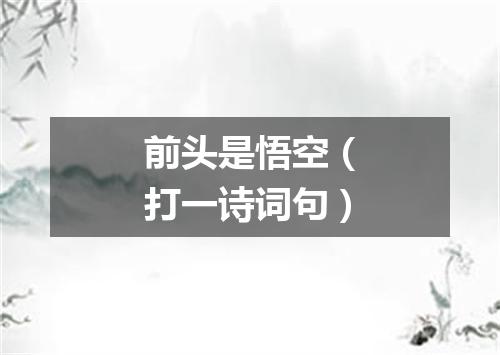 前头是悟空（打一诗词句）