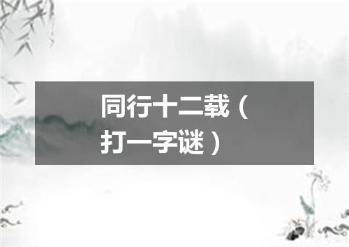 同行十二载（打一字谜）
